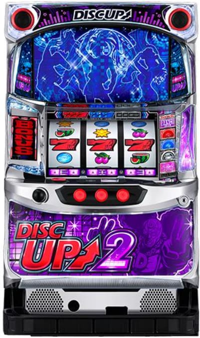 パチスロ ディスクアップ2 リールと筐体の全体ビュー